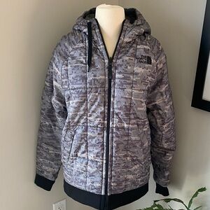 The North Face Reversible Black and Gray Hooded Jacket